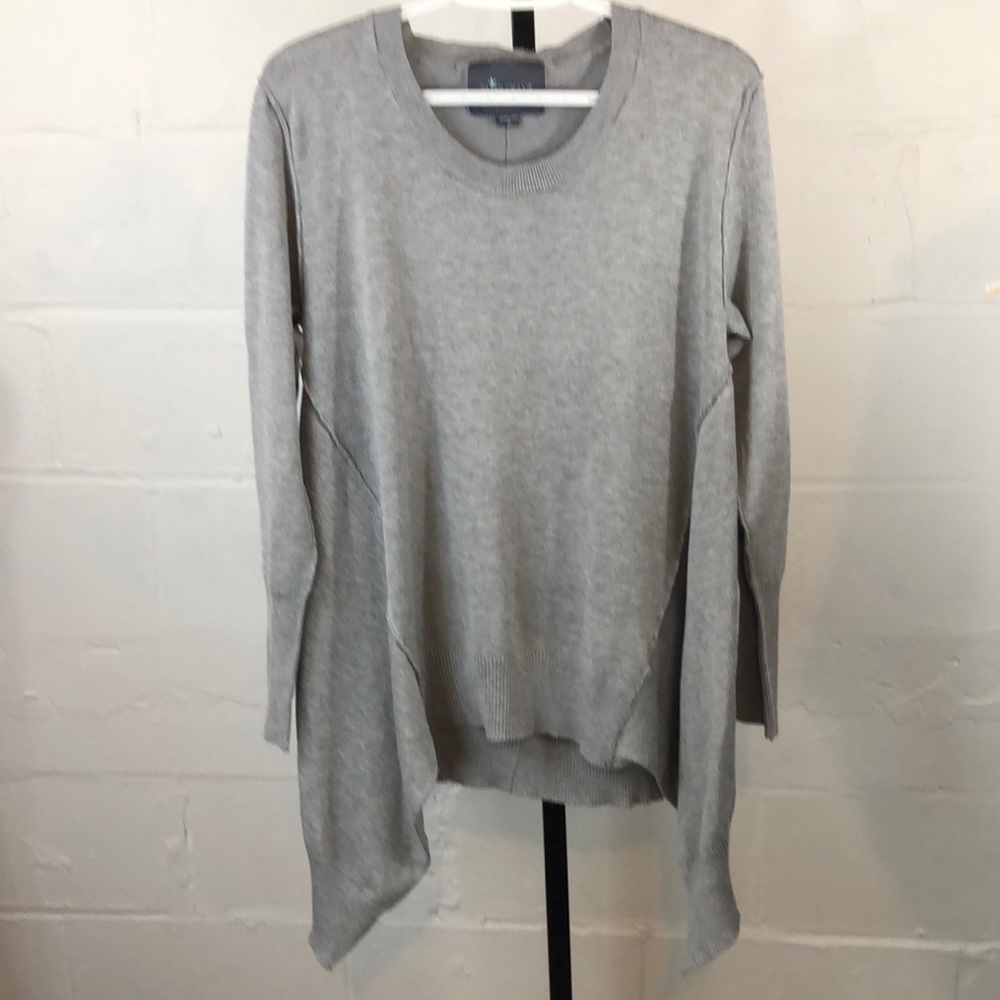 Anthropologie Paper Crane Sweater Size M Gray Long Sleeve #d37